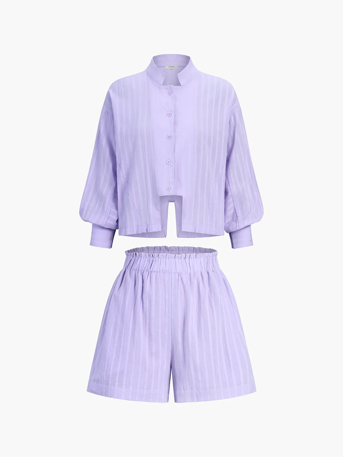Pure Cotton Pinstripe Long-Sleeve Shorts Set - Takermore