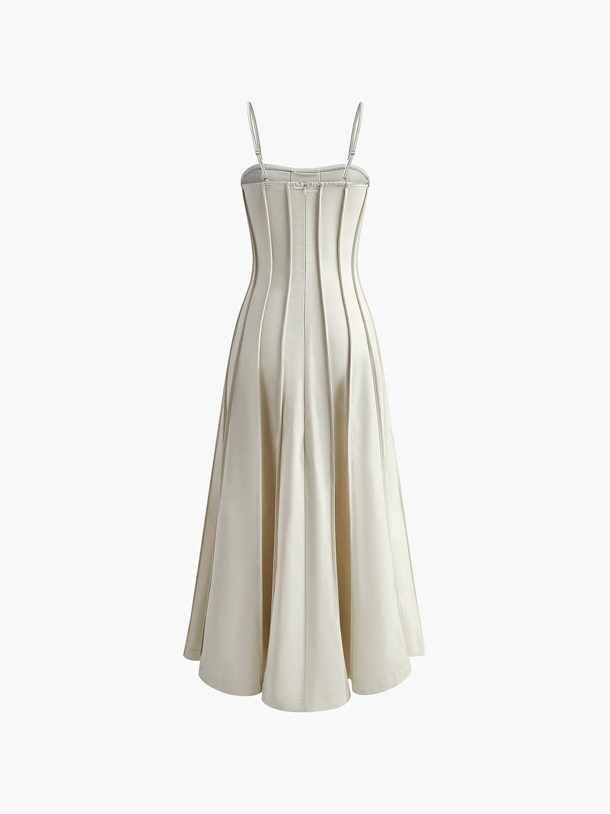 Pleated Piping Flowy Cami Dress - Takermore