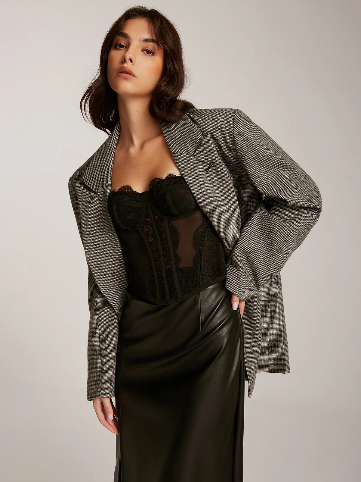 Semi-Sheer Spaghetti Strap Lace Corset - Takermore