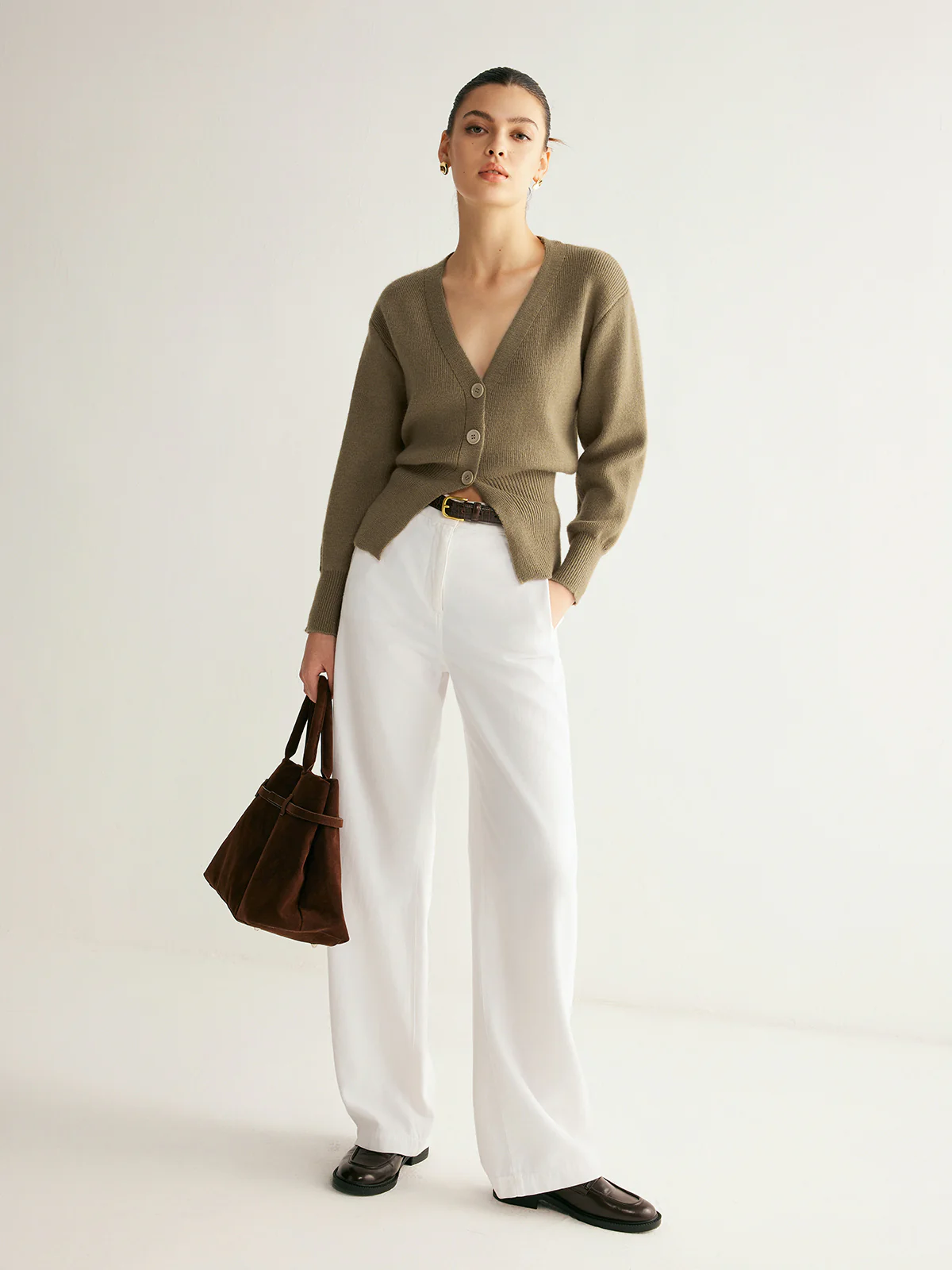 V-Neck Button Split Sweater - Takermore