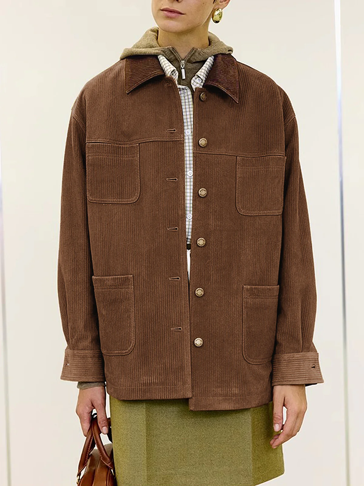Vintage Corduroy Cargo Polo Jacket - Takermore