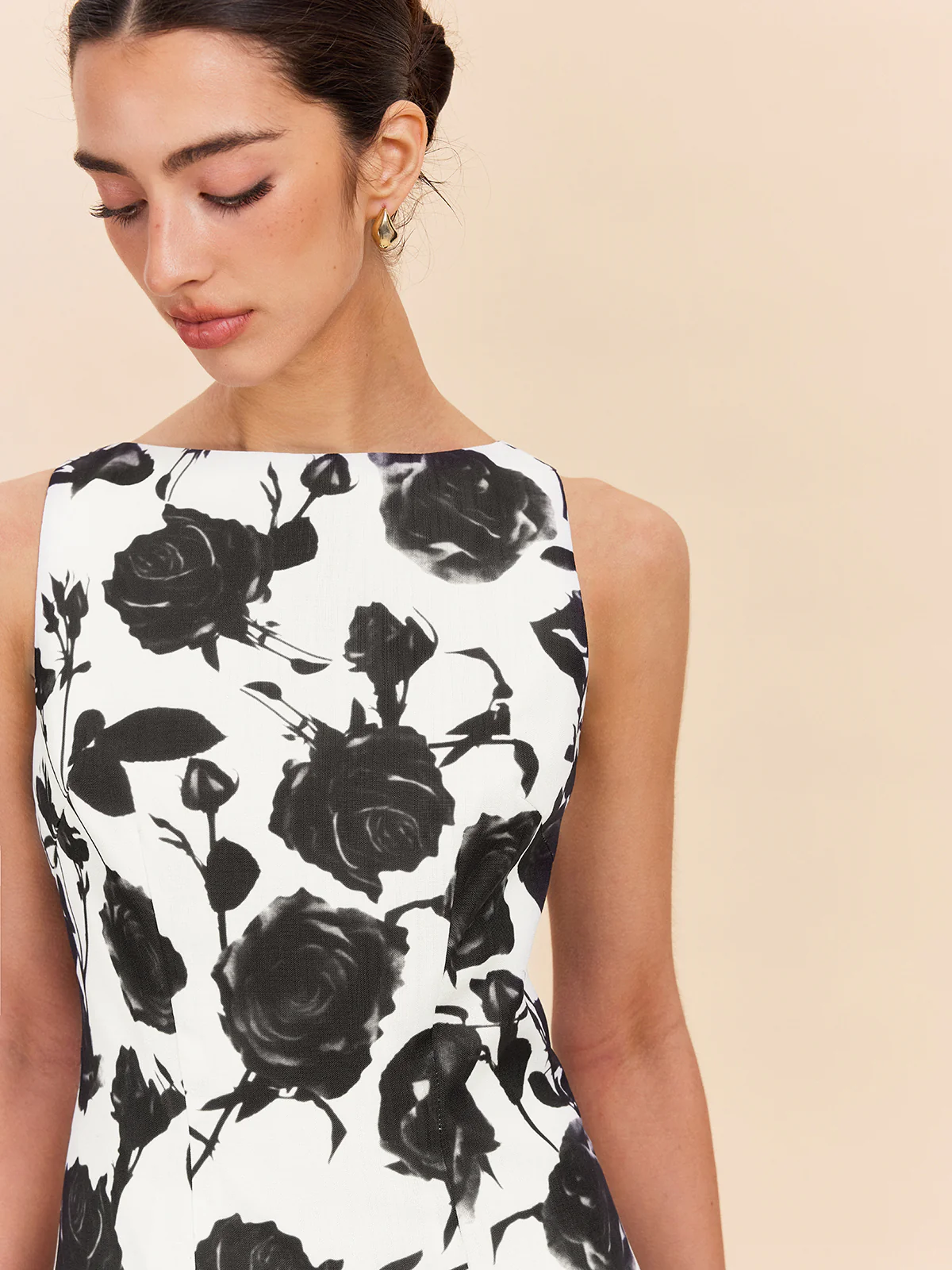 Backless Floral Print Dress - Takermore