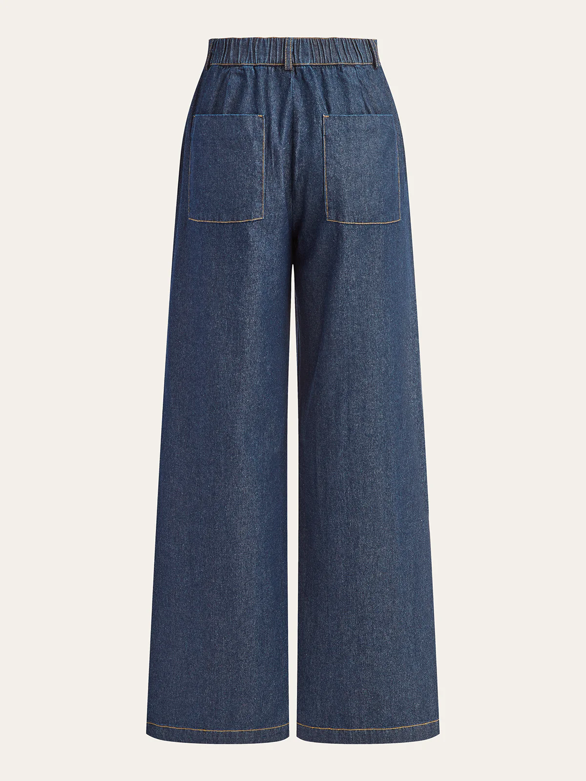 High-Waisted Wide-Leg Denim Pants - Takermore