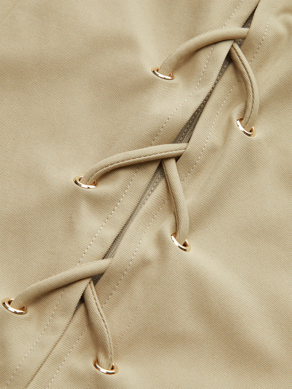 Pocketed Lace-Up Mini Dress - Takermore