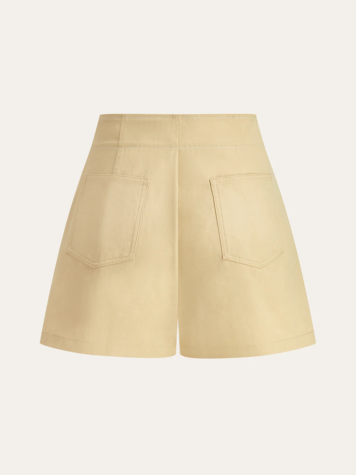 High-Waisted Button -Detail Wide-Leg Shorts - Takermore
