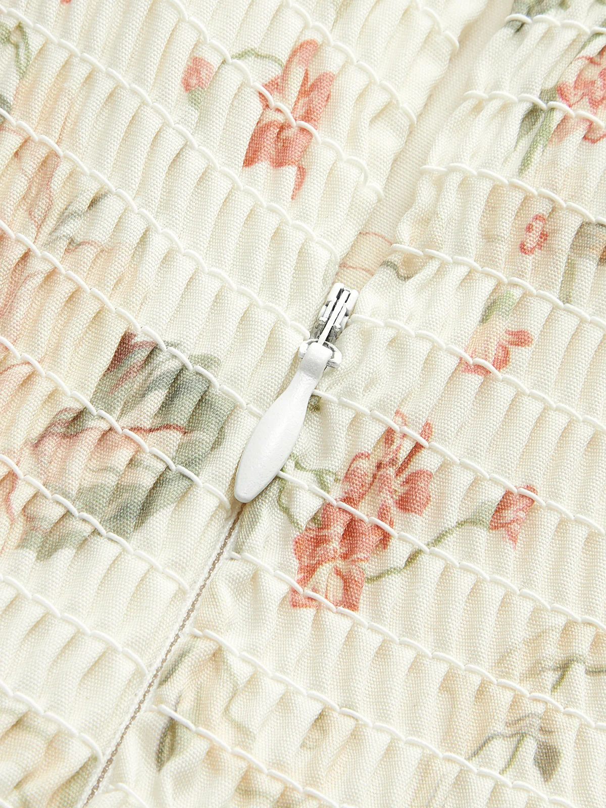 Ruffle Strap Tie-Waist Slit Floral Dress - Takermore