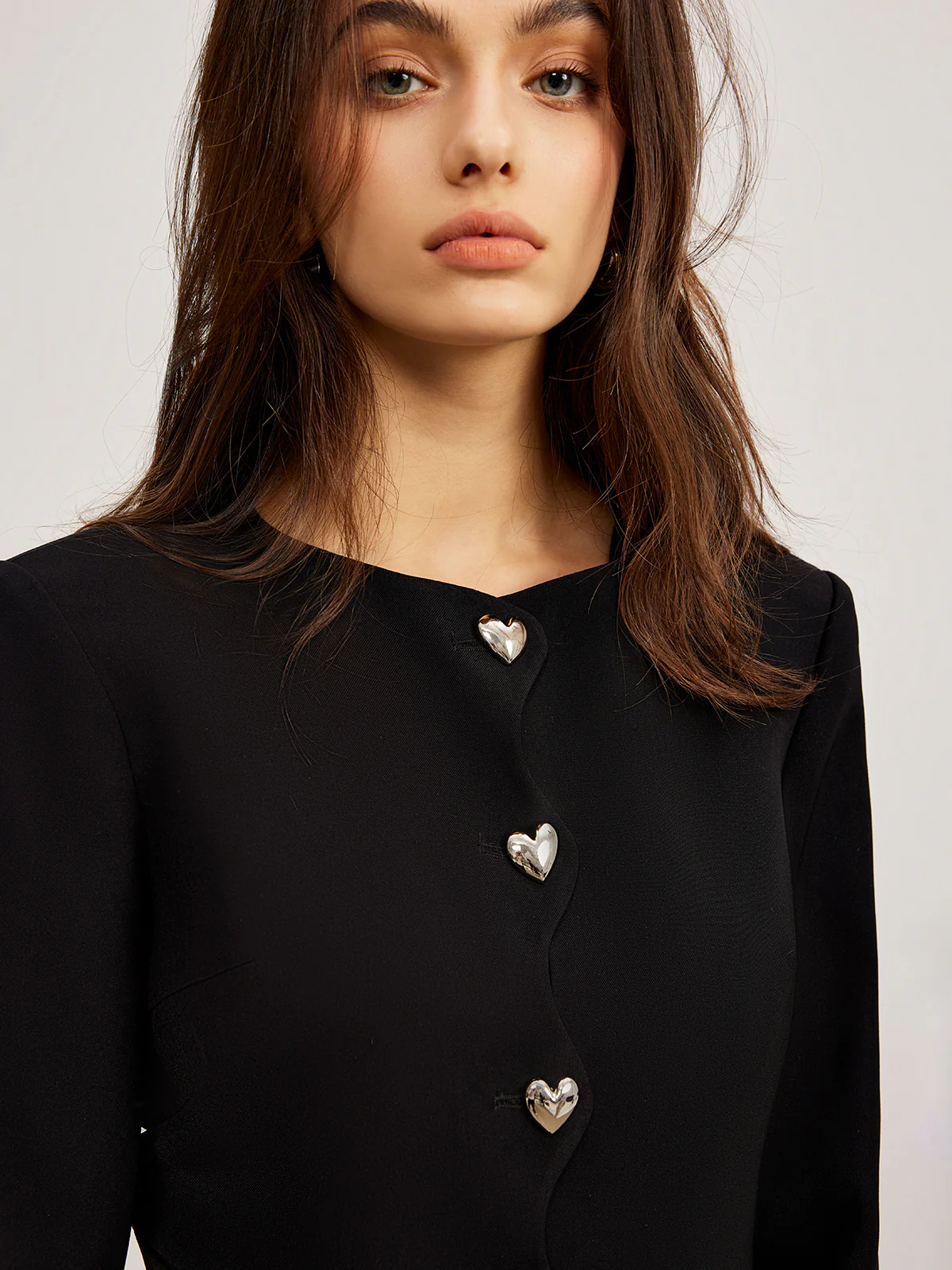 Heart-Button Regular Fit Jacket - Takermore