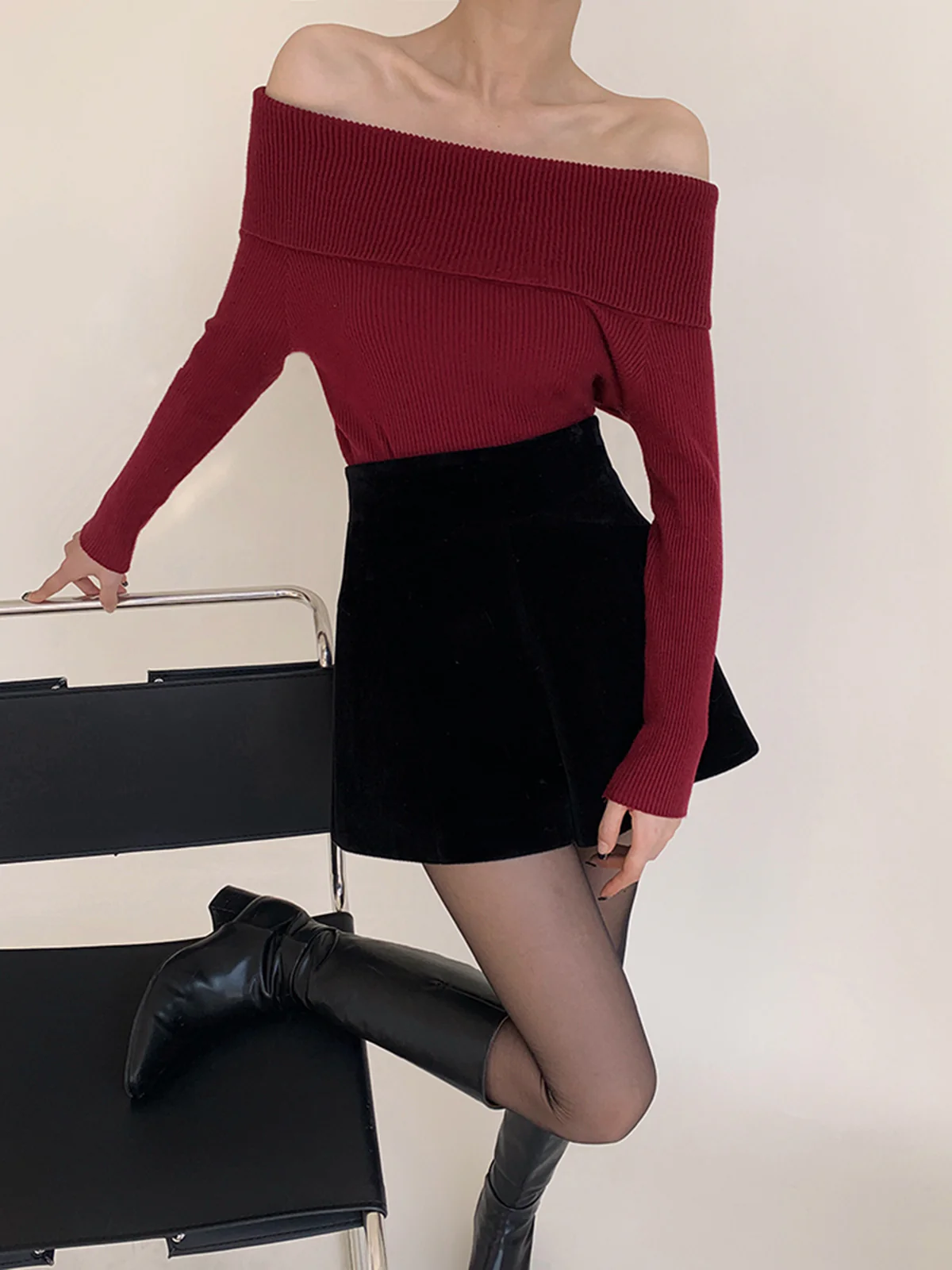 Velvet Wide-Leg Shorts - Takermore