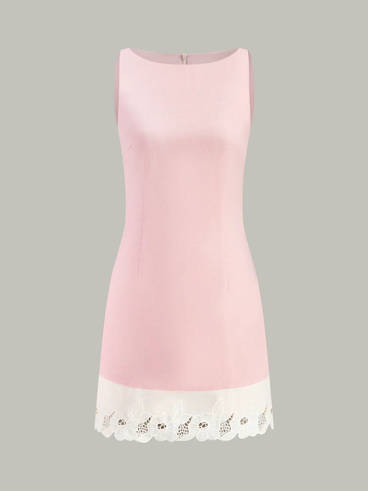 Linen & Cotton Embroidered Trim Mini Dress - Takermore