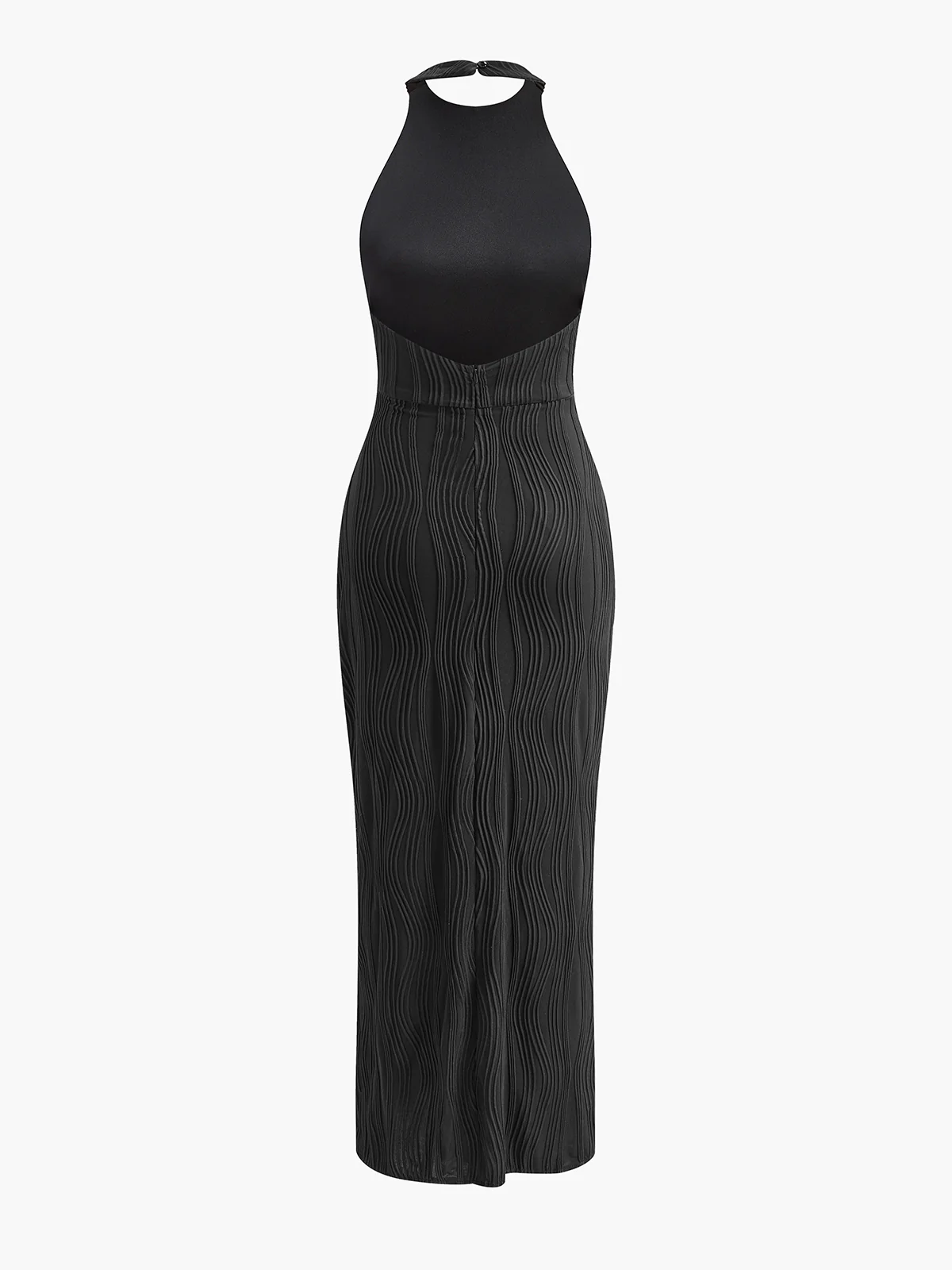Pleated Halter Neck Dress - Takermore