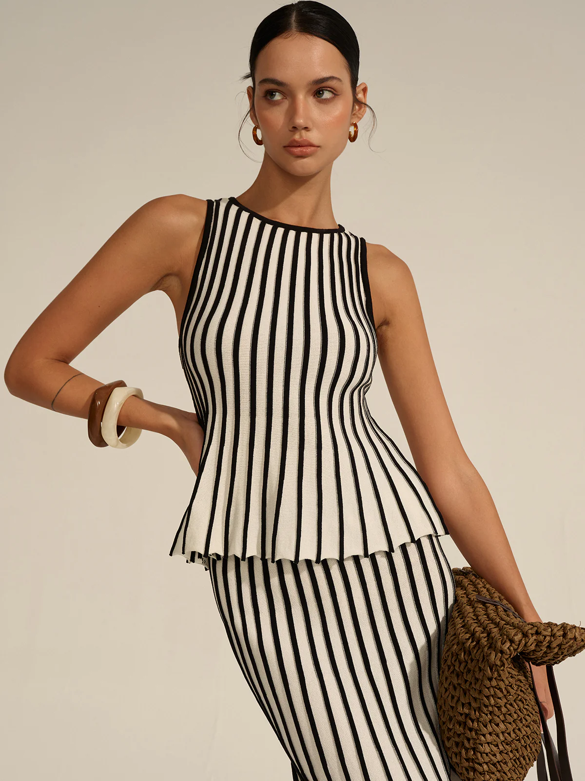 Striped Knit Co-ord Set - Takermore