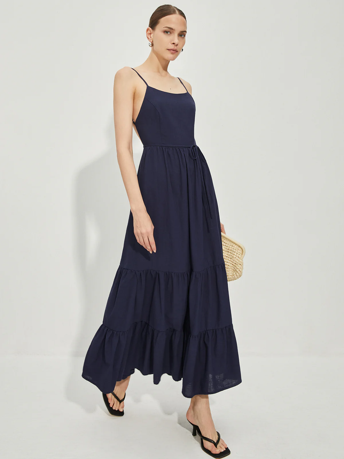 Cotton Backless Cami Dress - Takermore