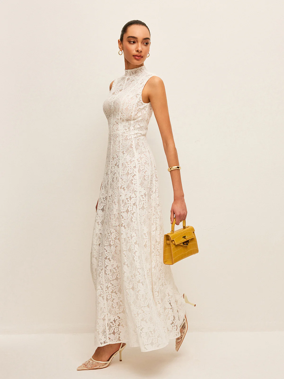 Semi-Sheer Lace Dress - Takermore