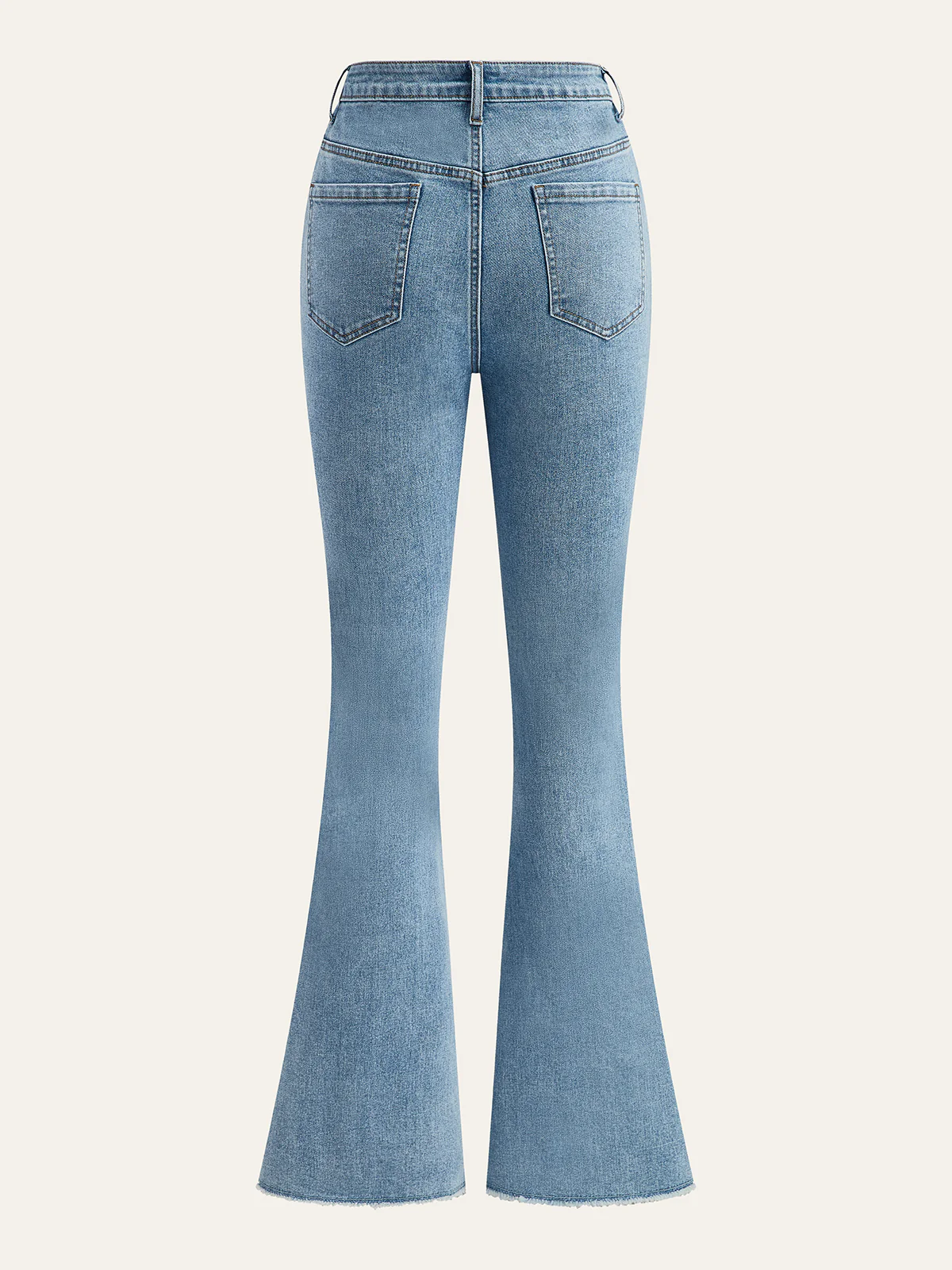 Mid-Waisted Button-fly Flared Jeans - Takermore