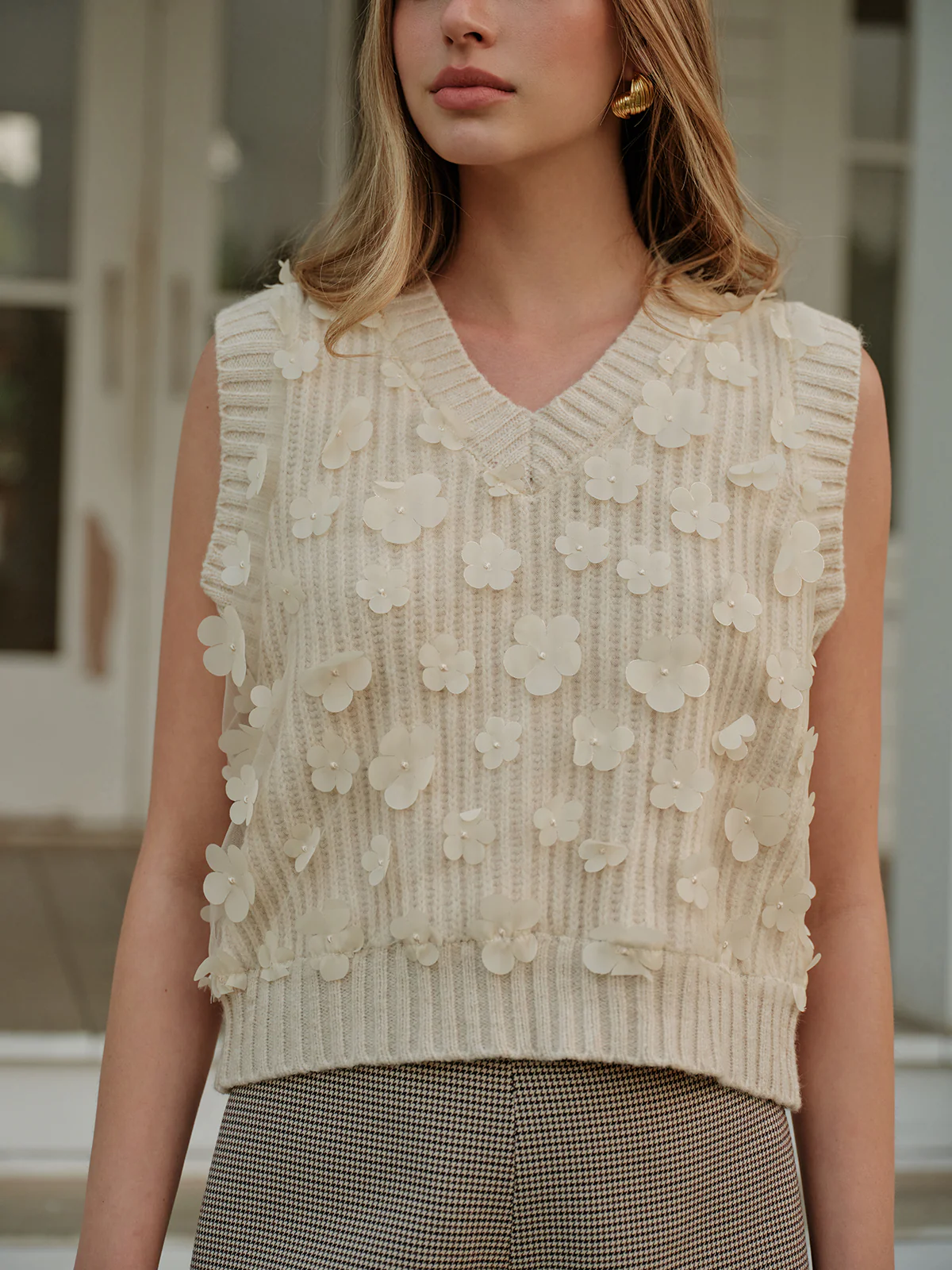 Casual Floral Sweater Vest - Takermore