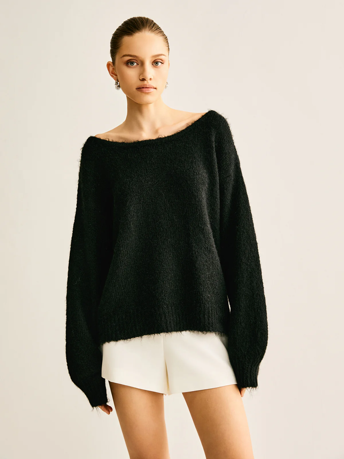 Ribbed Bow Loose Sweater - Takermore