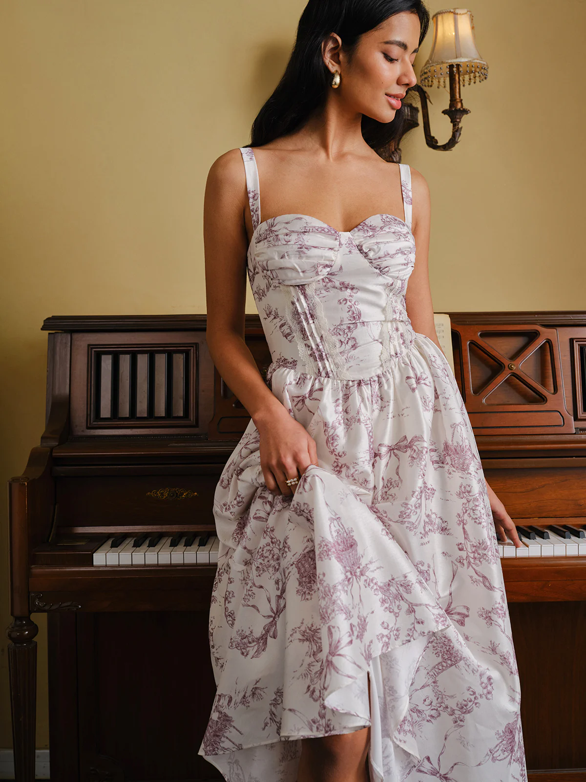 Toile Print Corset Dress - Takermore