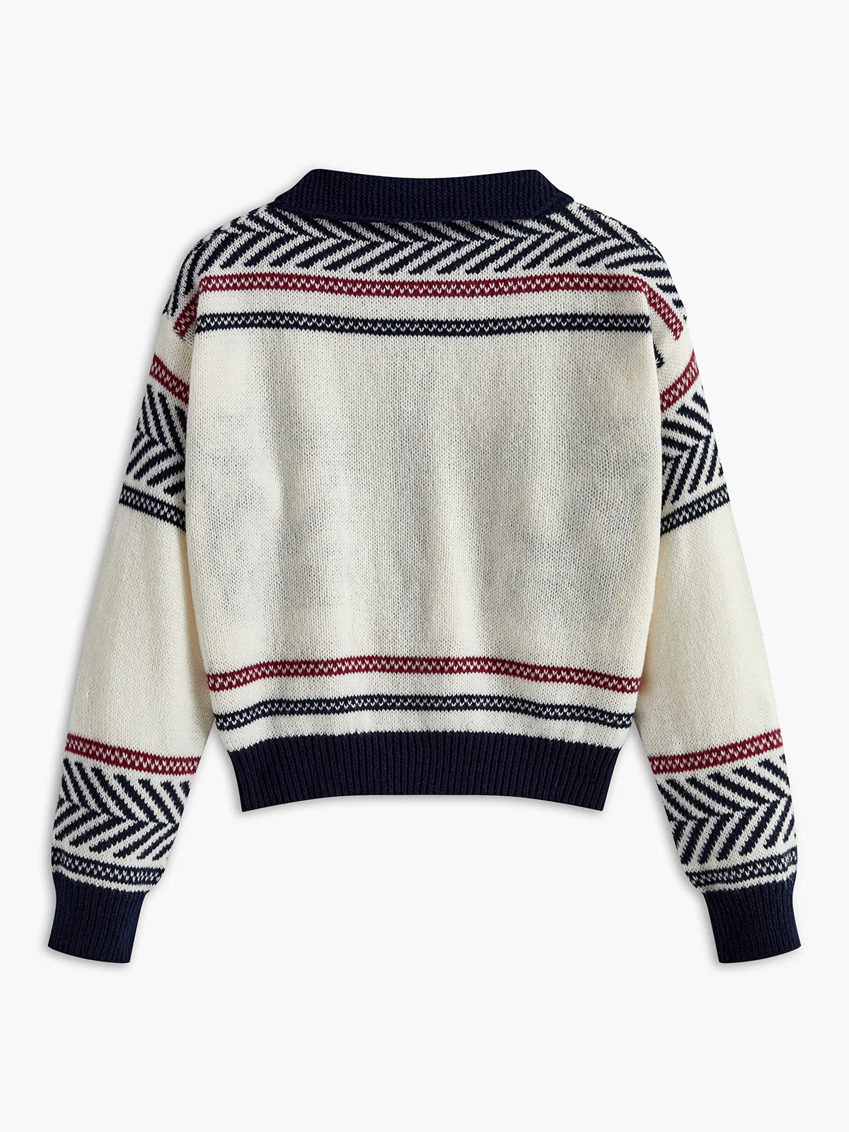 Contrast Pattern Zipper Short Cardigan - Takermore