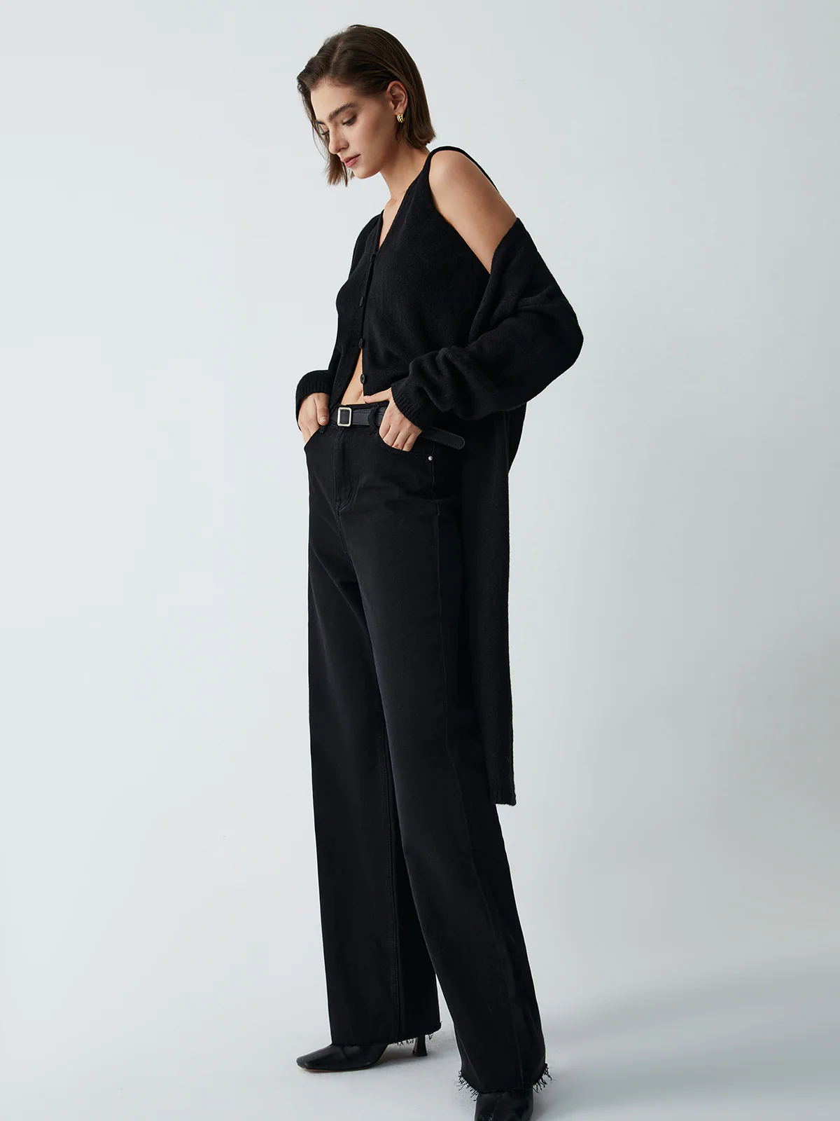 Leisure Long Cardigan With Knit Vest - Takermore