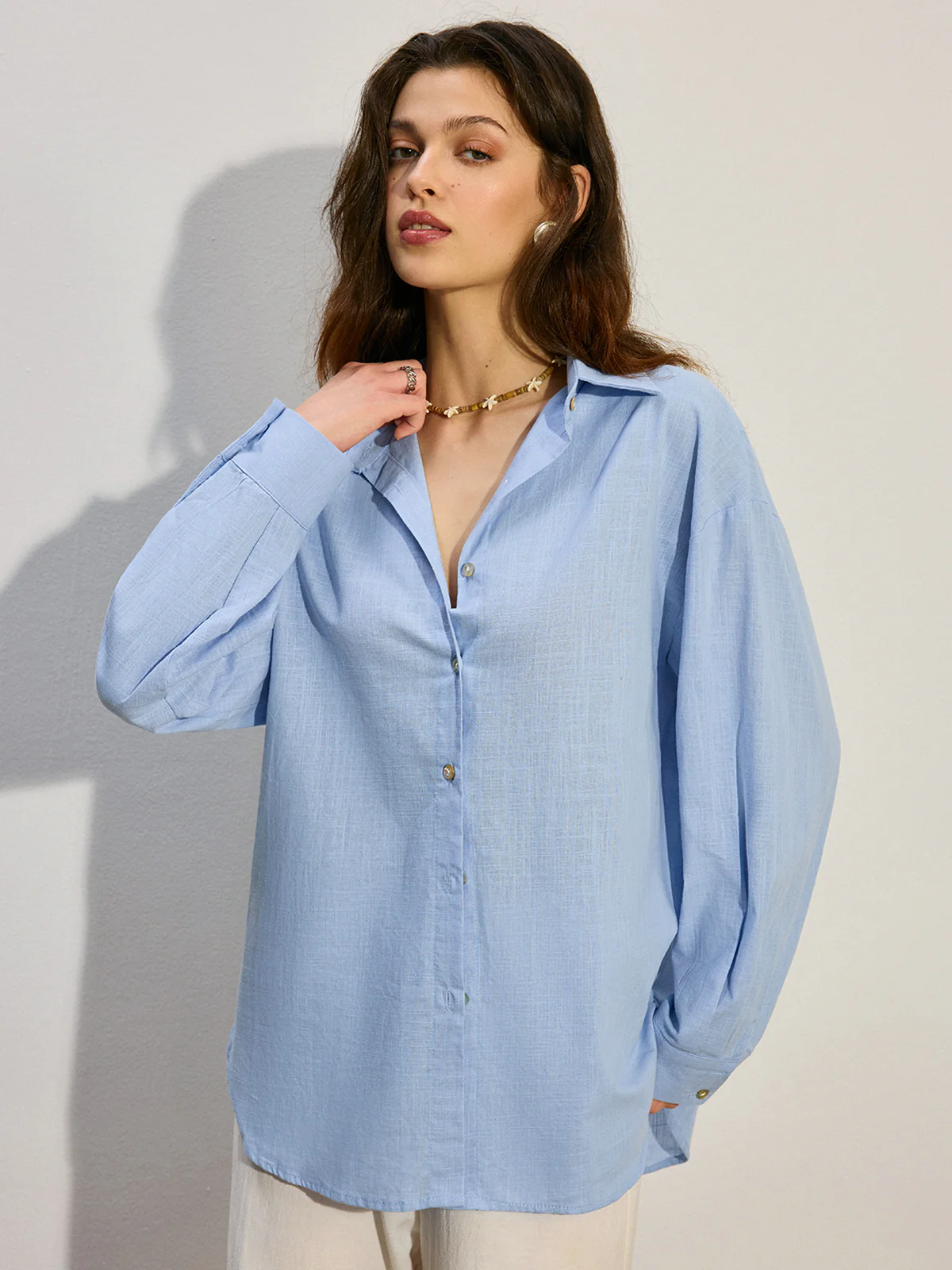 Oversized Button-Down Shirt - Takermore