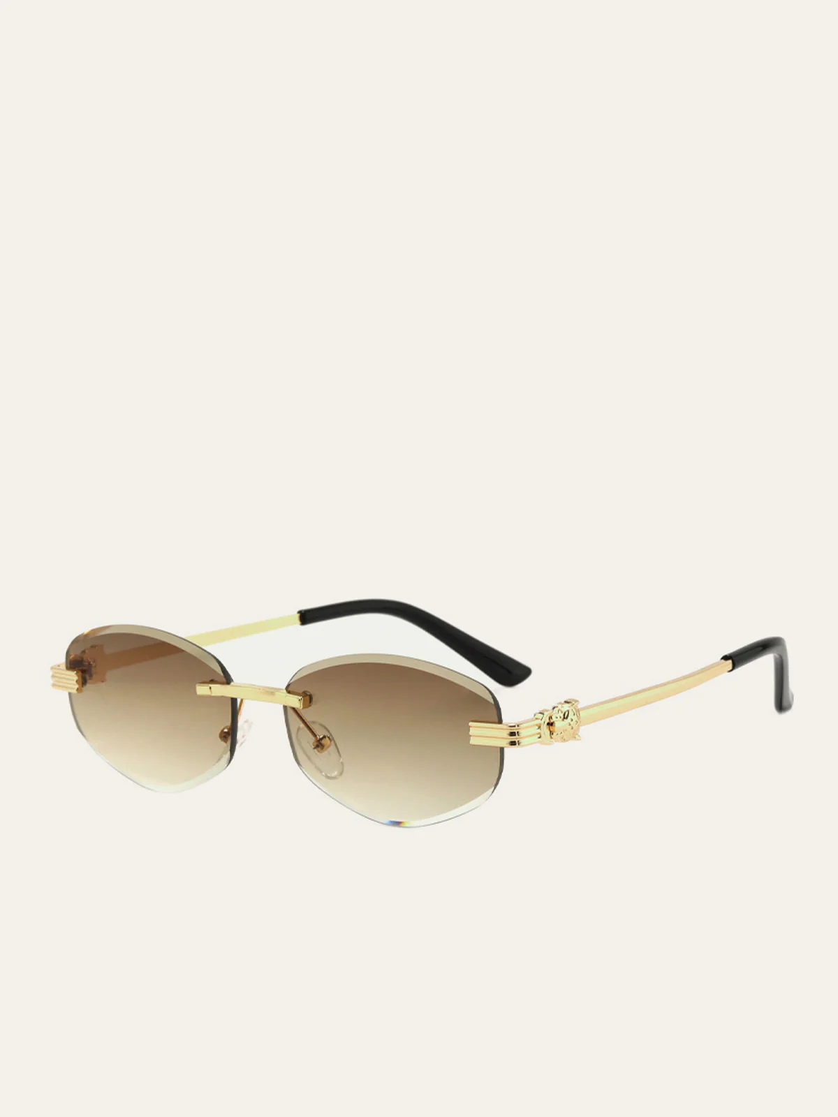 Golden Rimless Gradient Sunglasses - Takermore