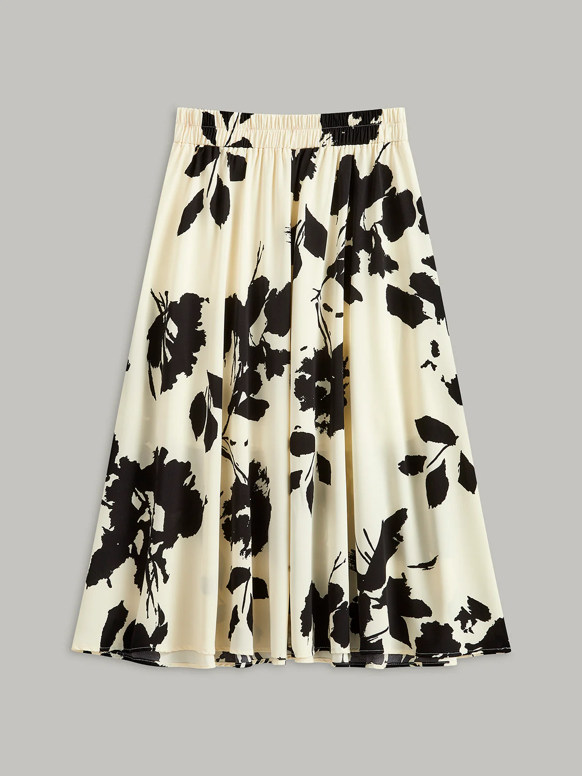 Abstract Floral Print A-Line Skirt - Takermore
