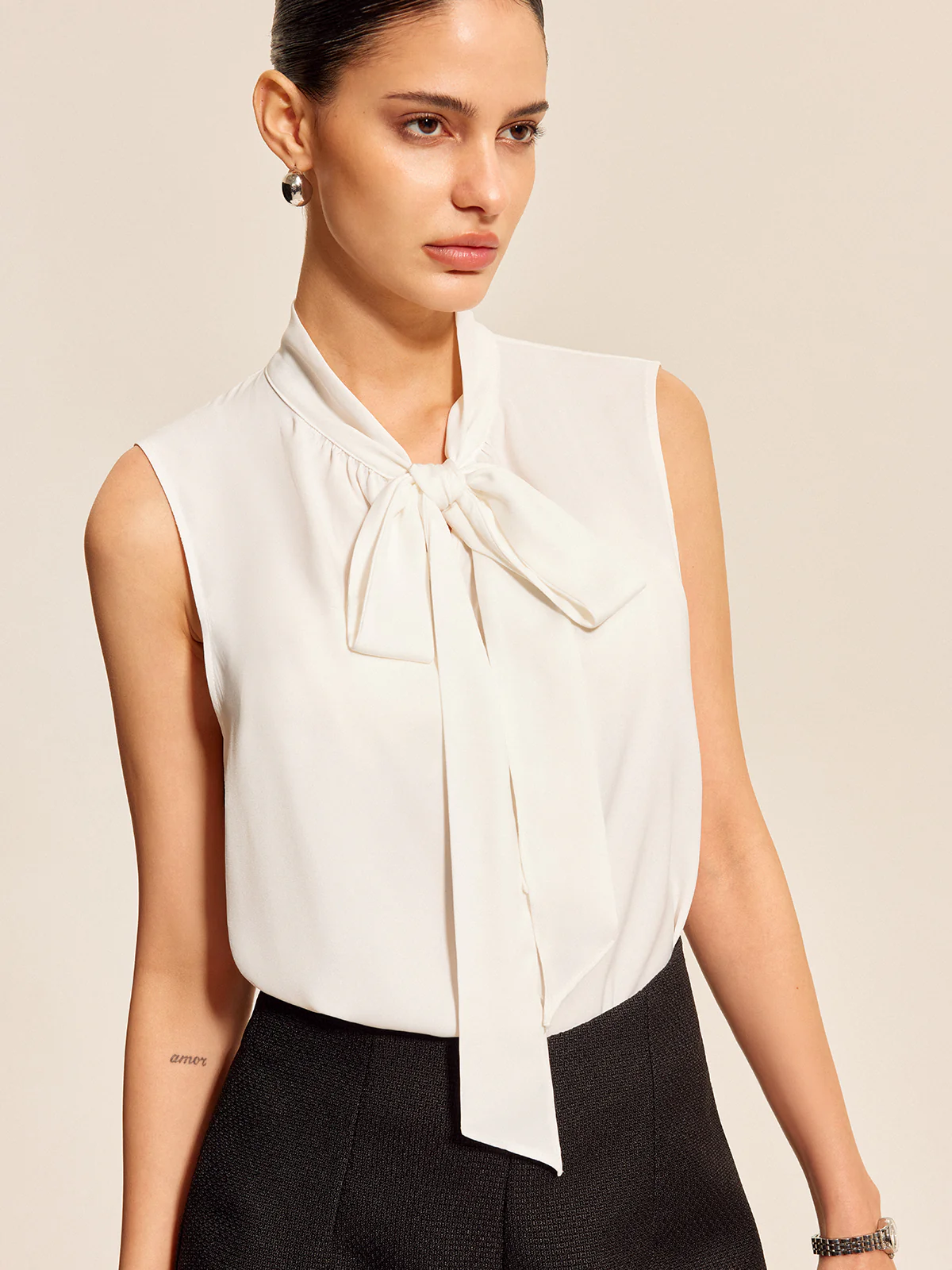 Sleeveless Bow Tie Top - Takermore