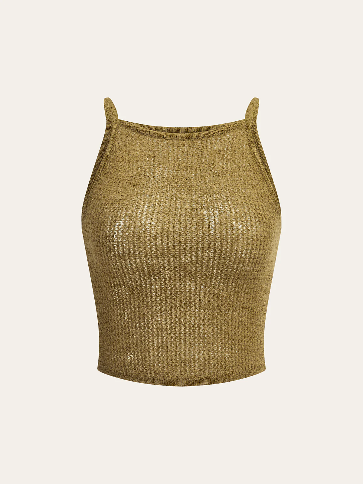 Semi-Sheer Knit Crop Top - Takermore