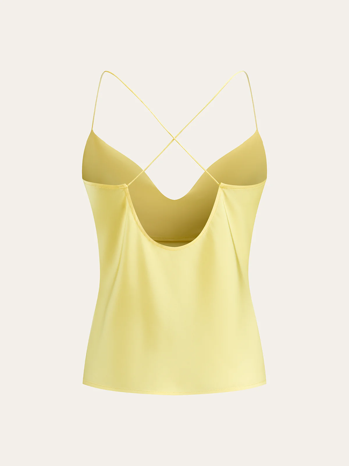 Satin Cowl Neck Cami with Crisscross Back - Takermore
