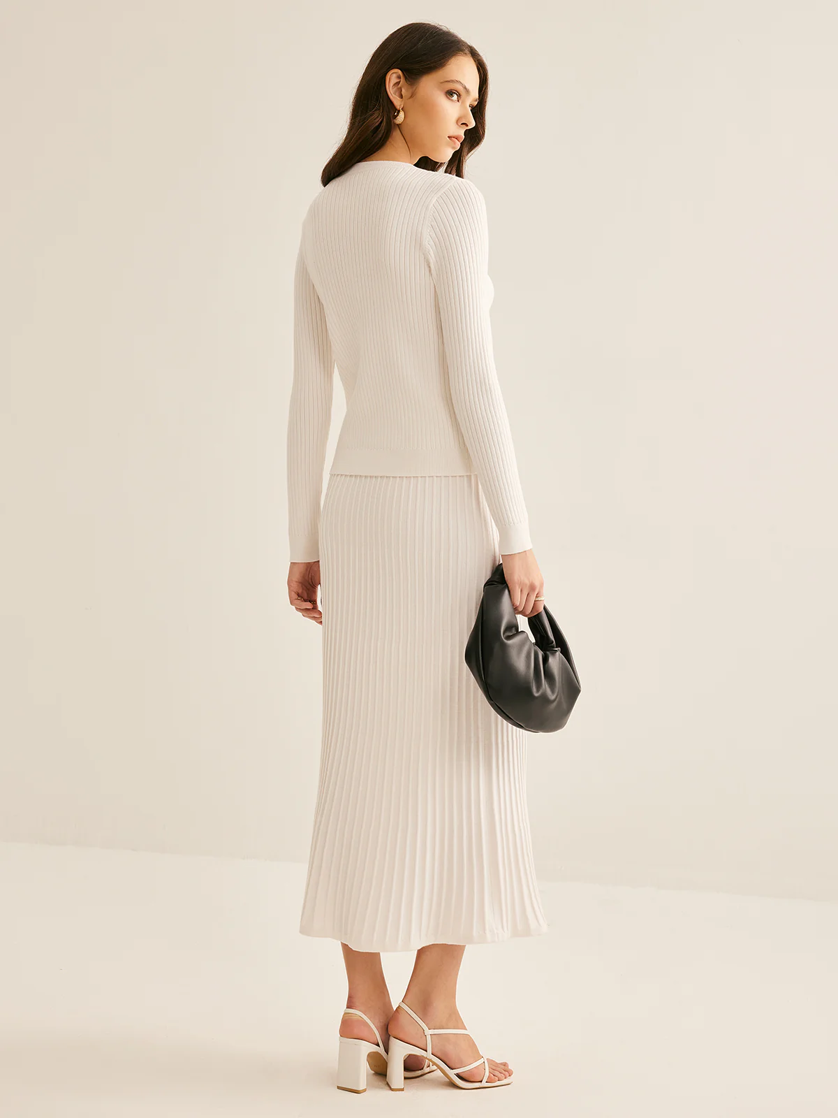 Elegant Button Pleated Sweater Co-ords - Takermore