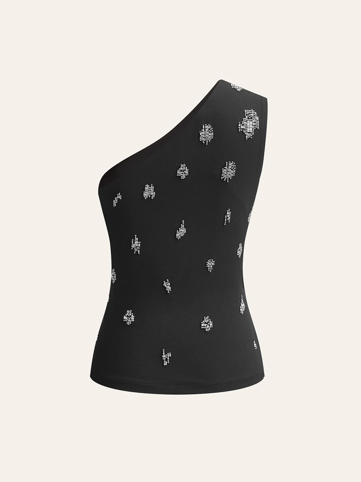 One-Shoulder Embellished Top - Takermore