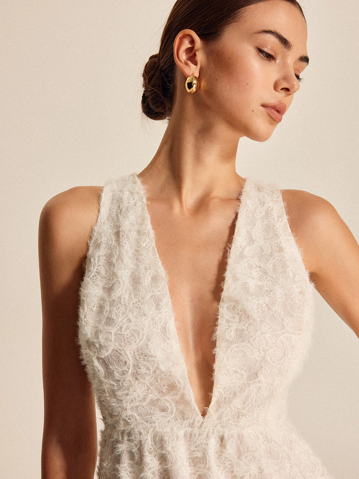 Boho Deep V-Neck Lace Dress - Takermore