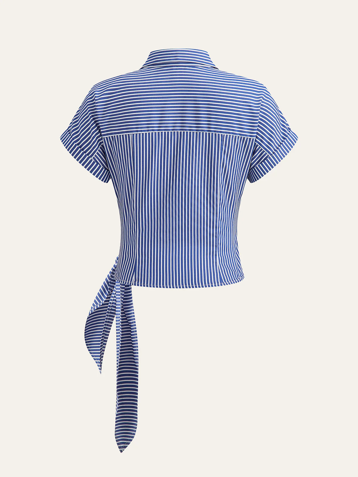Striped Asymmetric Draped Blouse - Takermore
