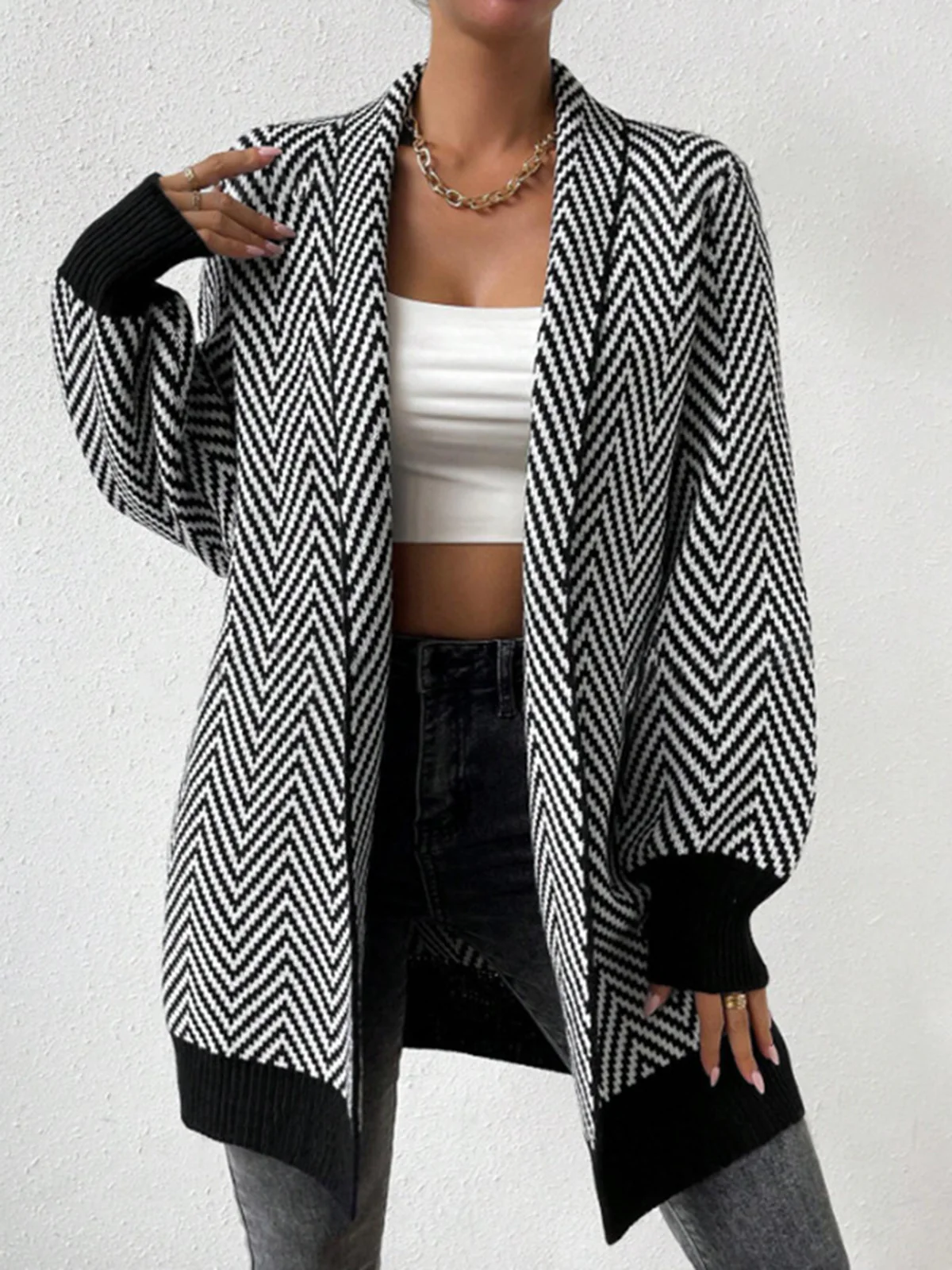 Vintage Chevron Knit Outerwear - Takermore